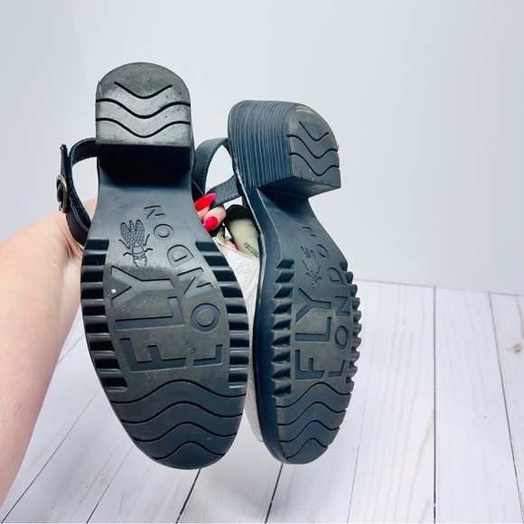 Fly London Wena Silver and Black Slingback Mules Size 41 - Picture 10 of 13